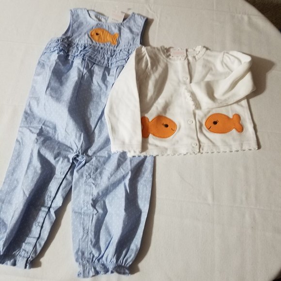Gymboree Little Goldfish NWT 18-24 Month Romper & sweater set. - Picture 3 of 10